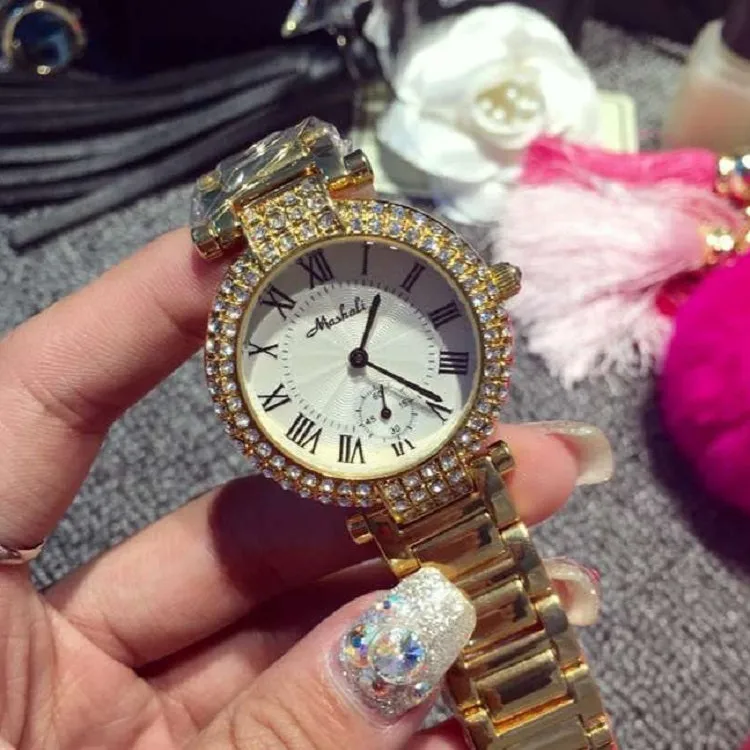 Roman Numerals Durable Rhinestone Women's Watch