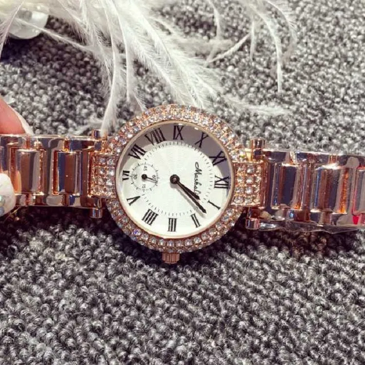Roman Numerals Durable Rhinestone Women's Watch