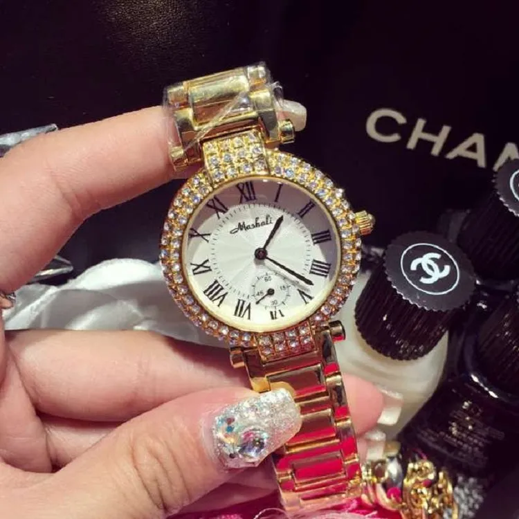 Roman Numerals Durable Rhinestone Women's Watch