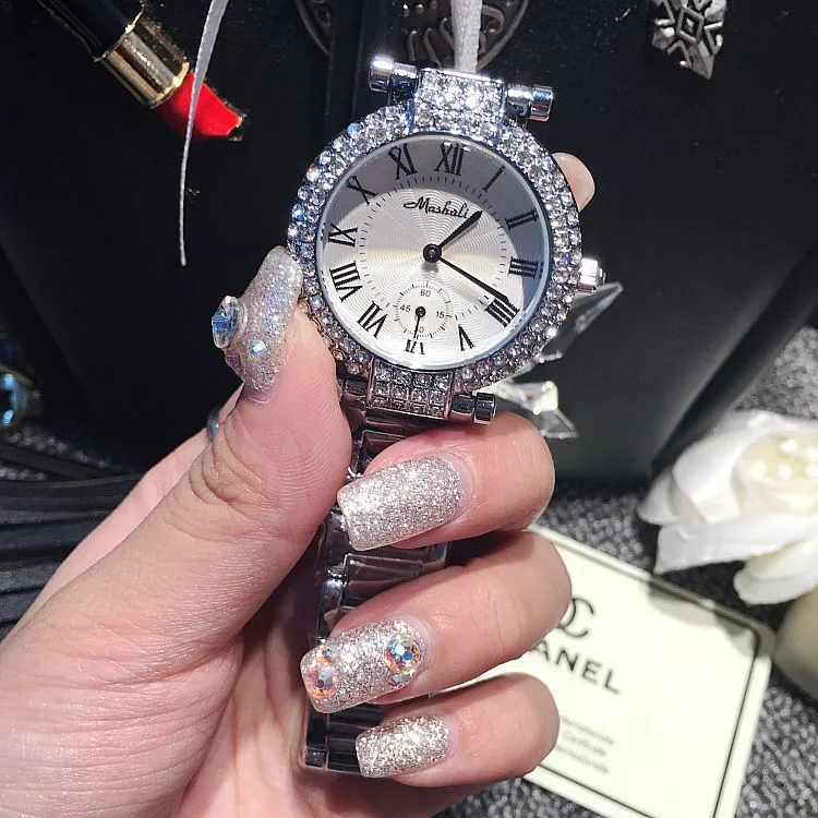 Roman Numerals Durable Rhinestone Women's Watch