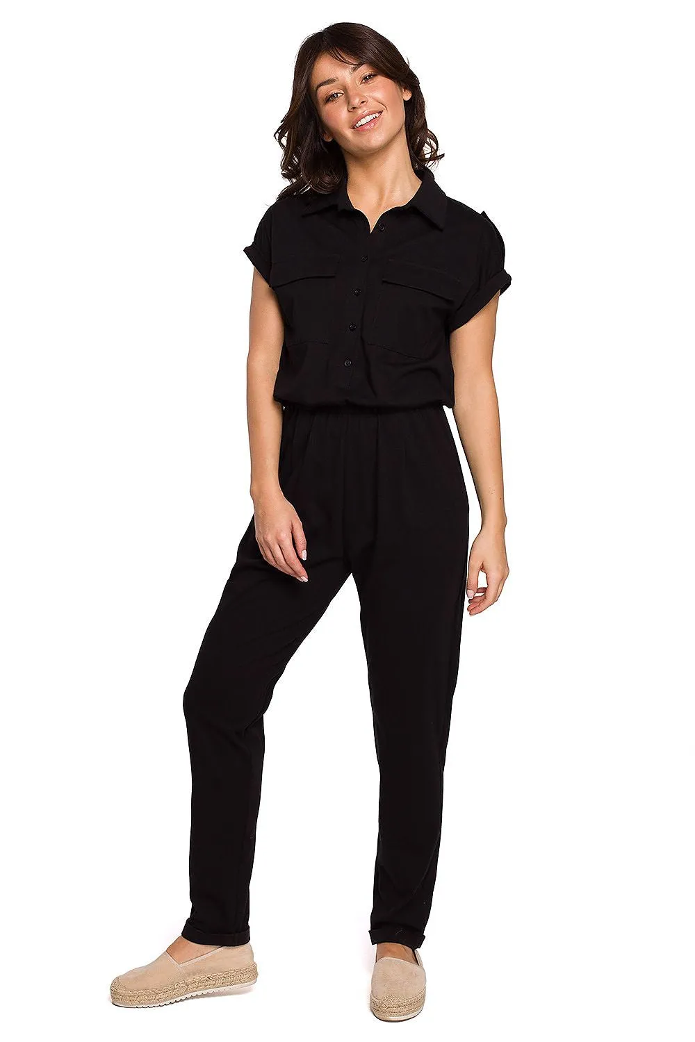 Safari-Inspired Buttoned Jumpsuit