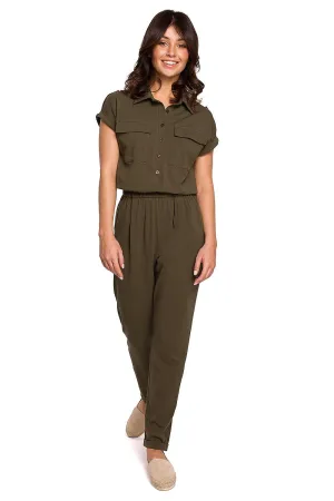 Safari-Inspired Buttoned Jumpsuit
