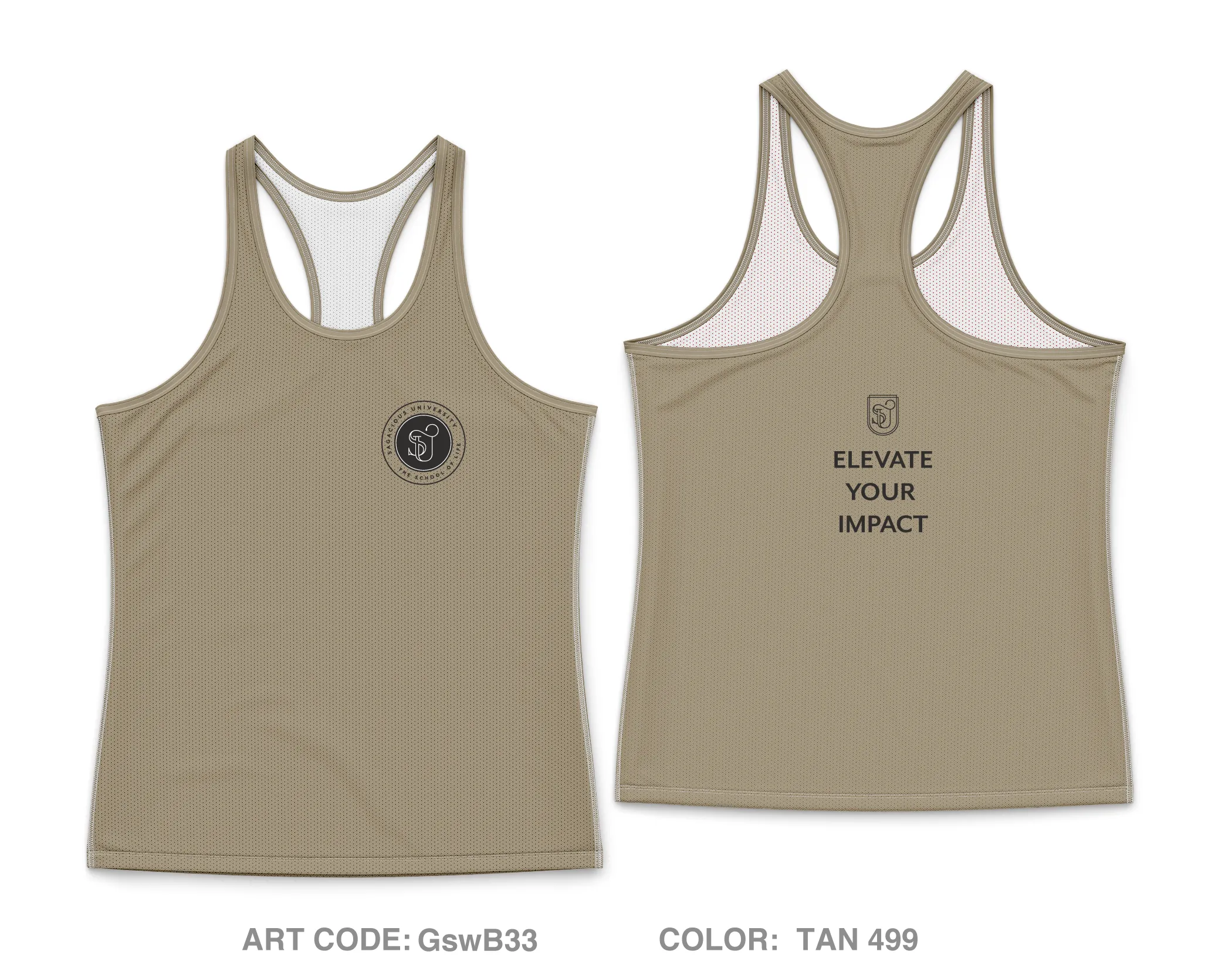 Sagacious University Core Women's Performance Tank Top - GswB33