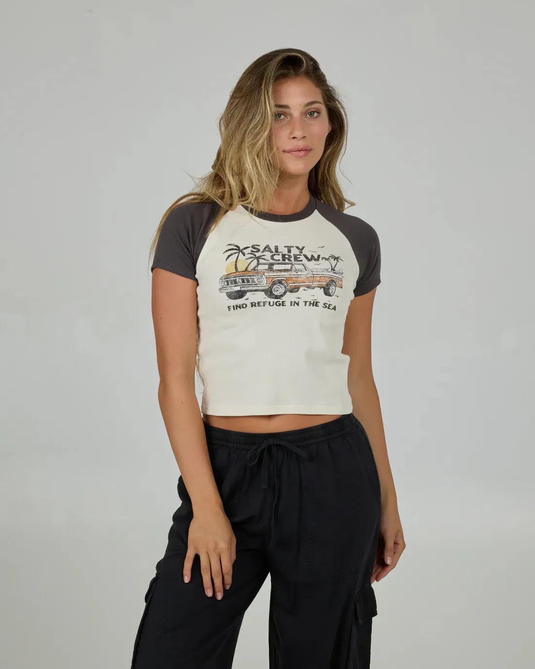Salty Crew Women's Tailgate Raglan Baby Tee
