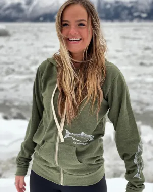 Seaweed AK Wild Salmon Triblend Zipped Hoody $69.00