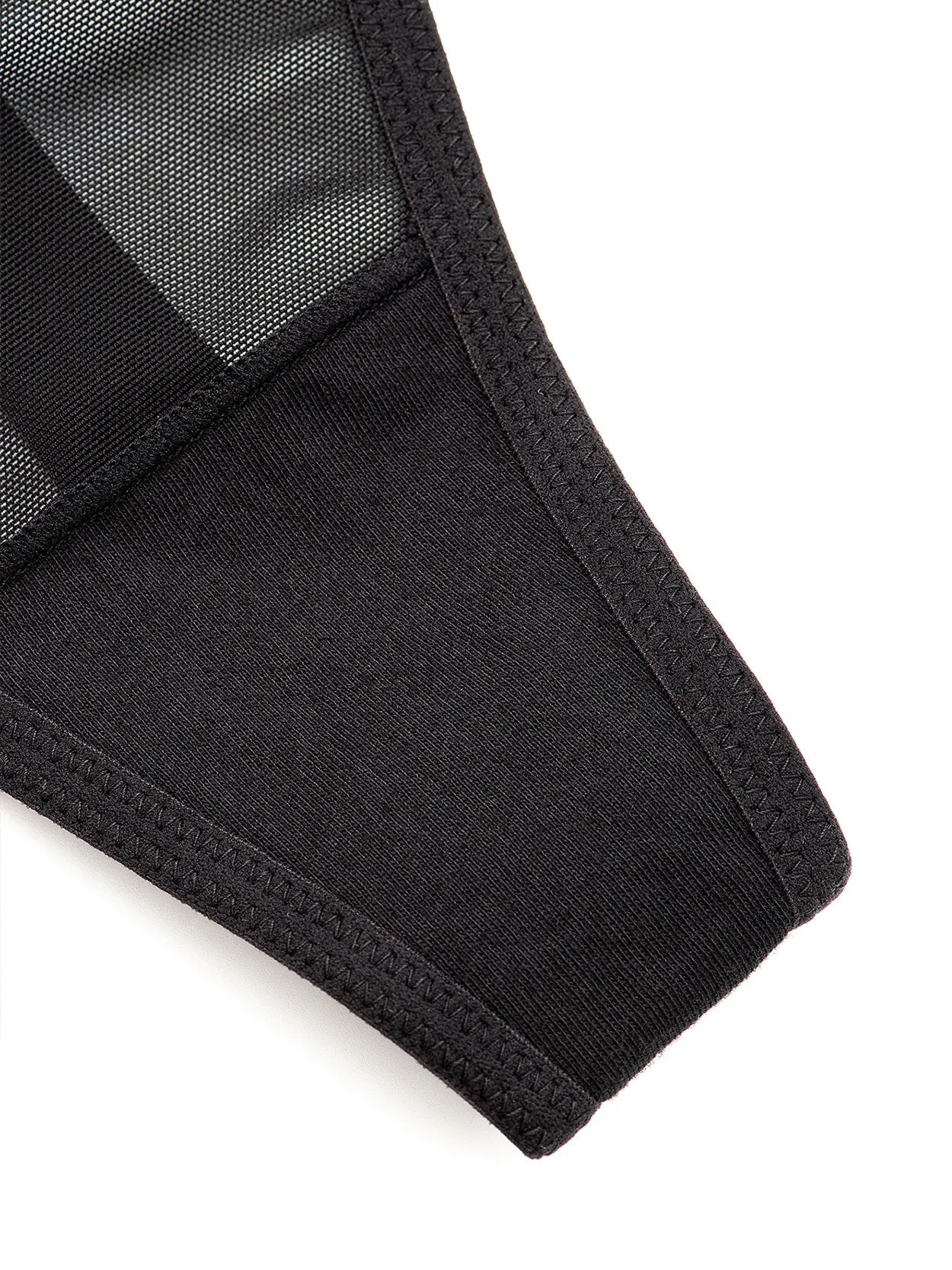 Sexy Embroidered Low Waist 2PCS Black