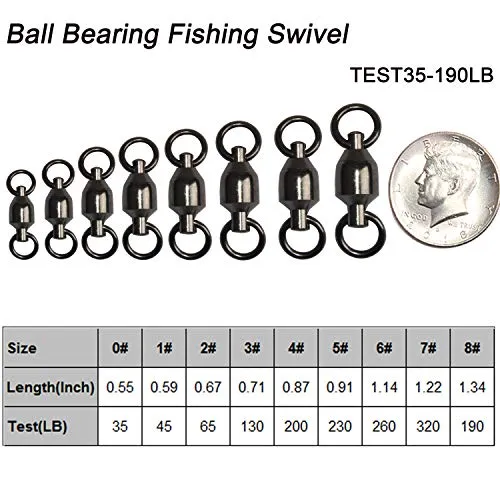 Shaddock Fishing 25 Pack 100% Copper 35lb-390lb High Strength Fishing Ball Bearing Swivels Fish Swivel Connectors with Strong Solid Welded Rings (Size 7 (320lb) 25 Pack)