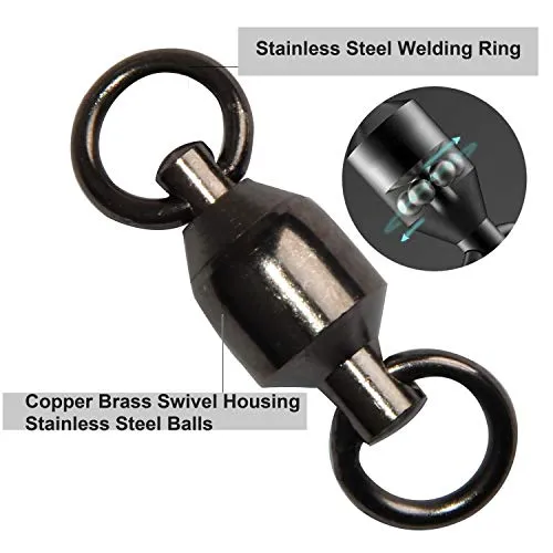 Shaddock Fishing 25 Pack 100% Copper 35lb-390lb High Strength Fishing Ball Bearing Swivels Fish Swivel Connectors with Strong Solid Welded Rings (Size 7 (320lb) 25 Pack)