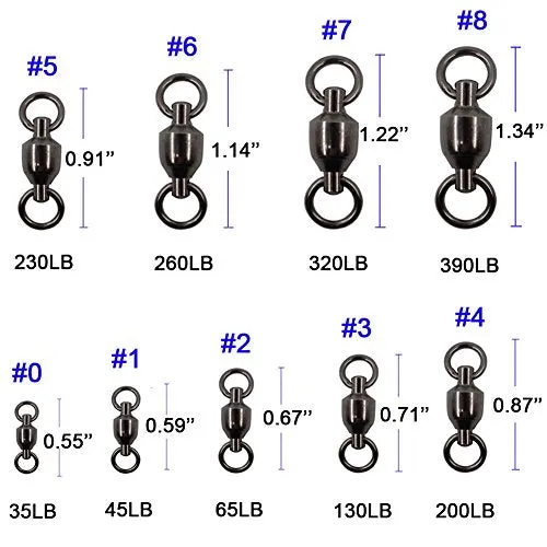 Shaddock Fishing 25 Pack 100% Copper 35lb-390lb High Strength Fishing Ball Bearing Swivels Fish Swivel Connectors with Strong Solid Welded Rings (Size 7 (320lb) 25 Pack)