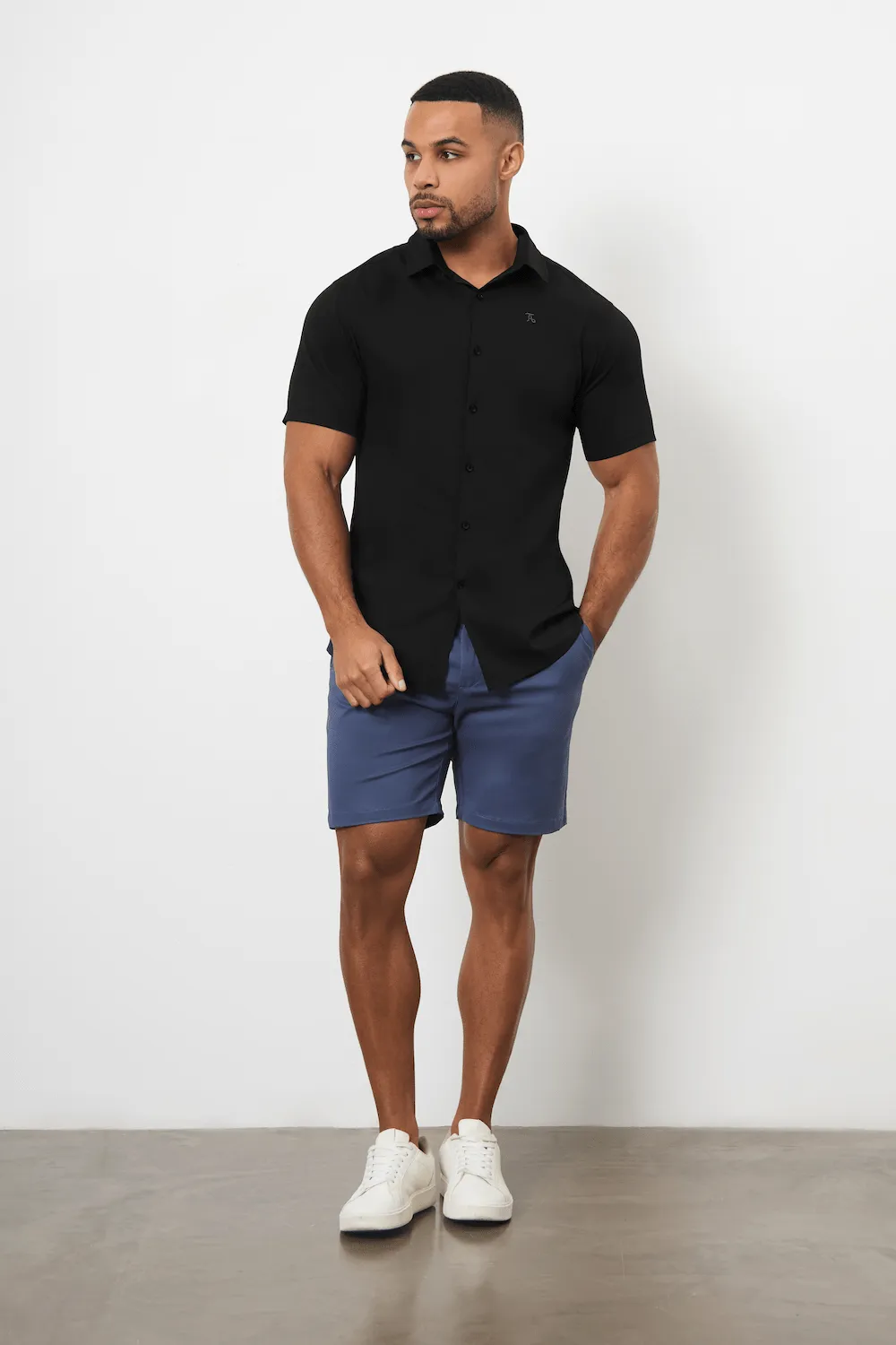 Short Sleeve Bamboo Shirt in Black