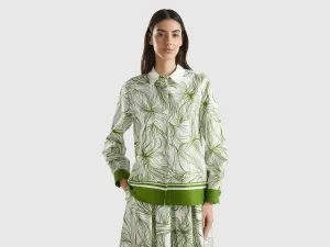 Spread Collar WoMen's Printed Shirt