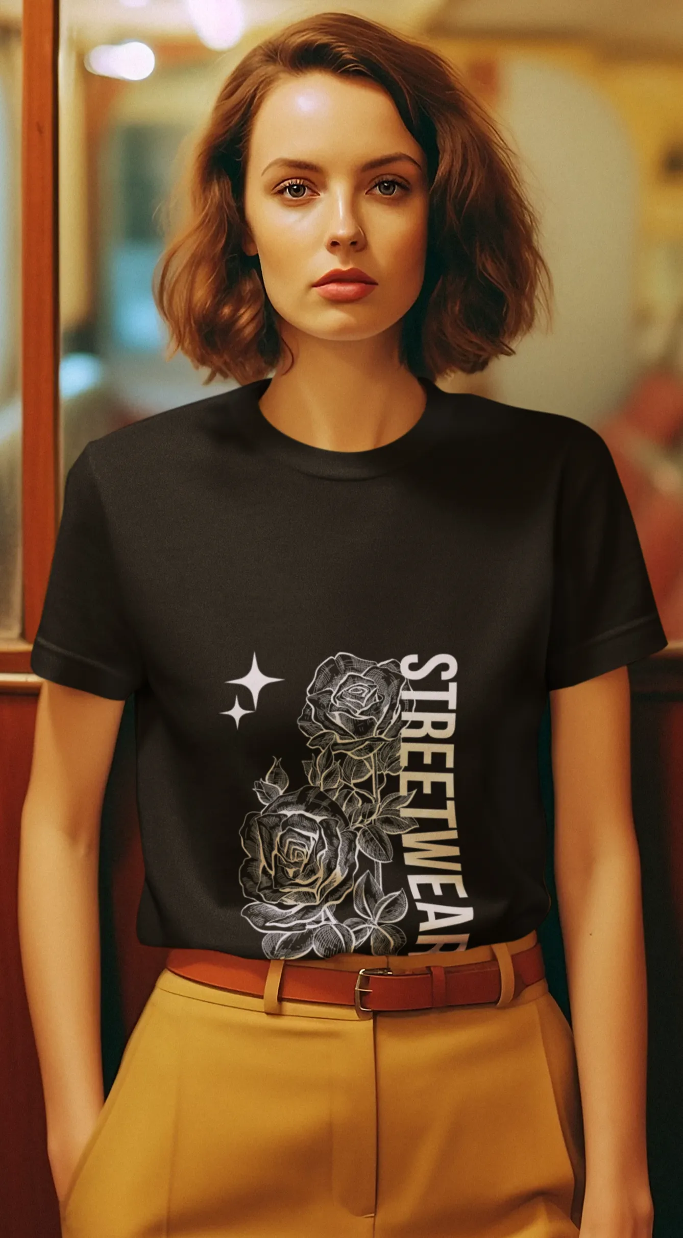 Streetwear Rose Fashion Tee