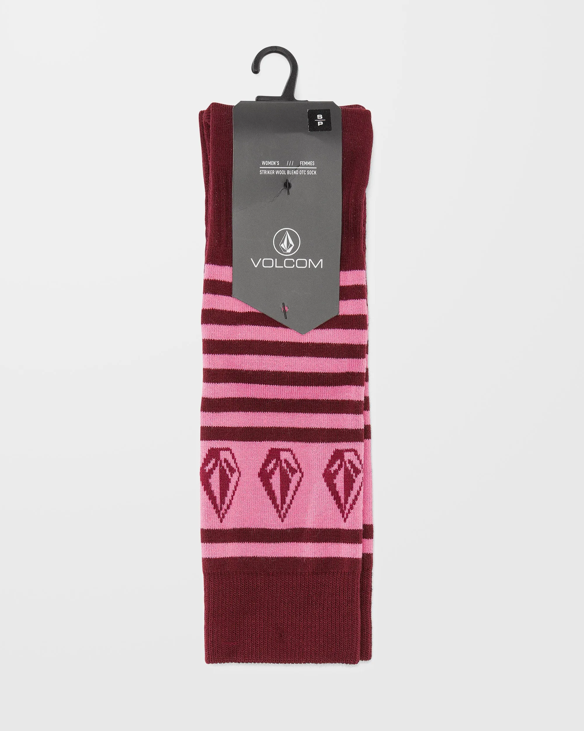Striker Wool Blend Otc Socks - Burgundy
