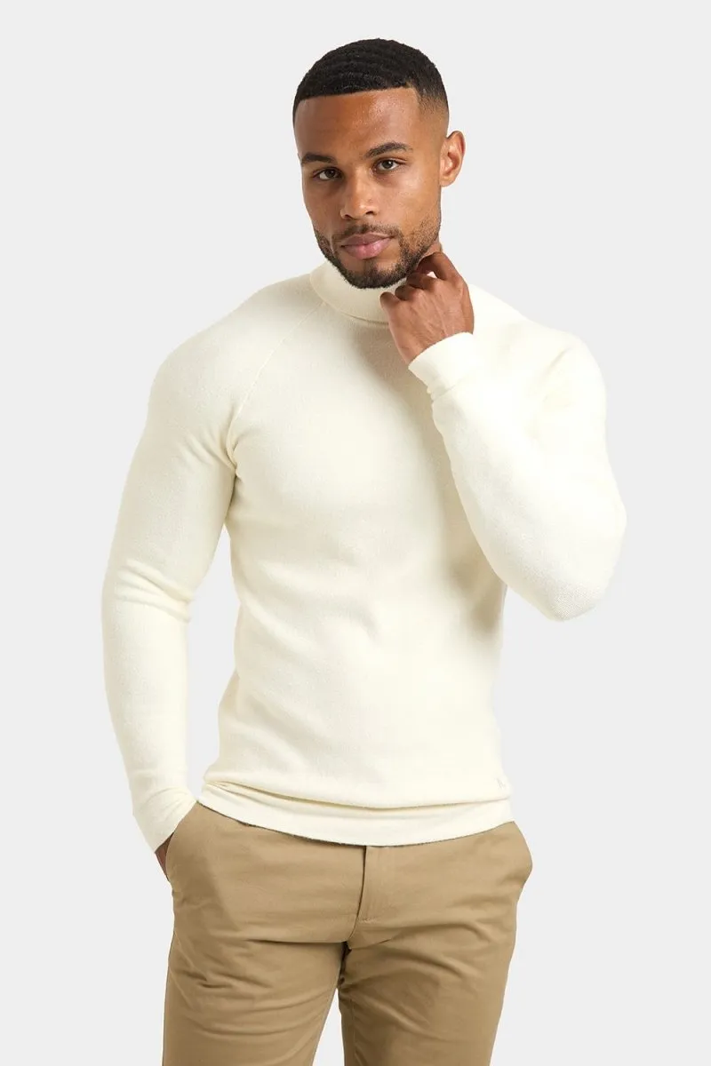 Supersoft Roll Neck in Chalk