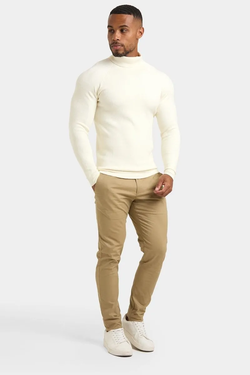 Supersoft Roll Neck in Chalk