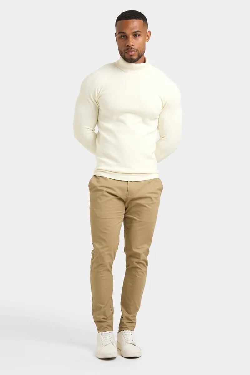 Supersoft Roll Neck in Chalk