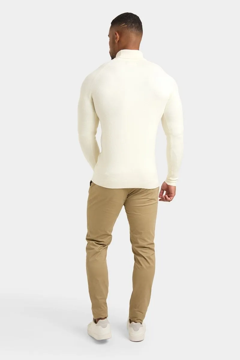 Supersoft Roll Neck in Chalk