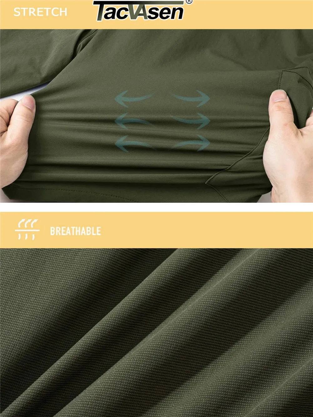 TACVASEN Quick Dry Hiking Shorts Breathable Lightweight Womens Jogging Shorts Outdoor Short Pants Zipper Pockets Cargo Workwear