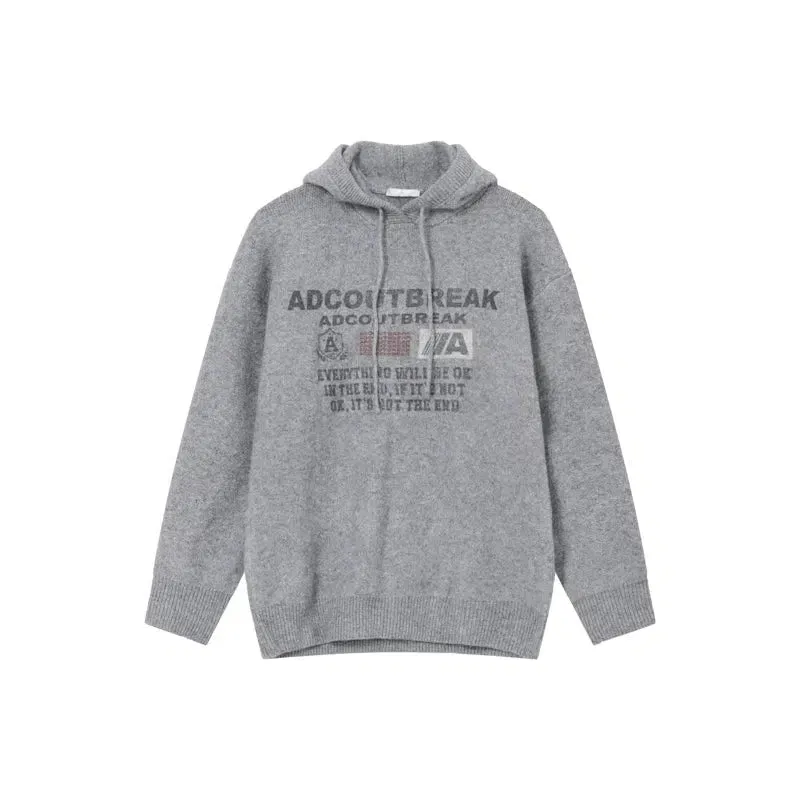 Text Print Cozy Knitwear Sweater