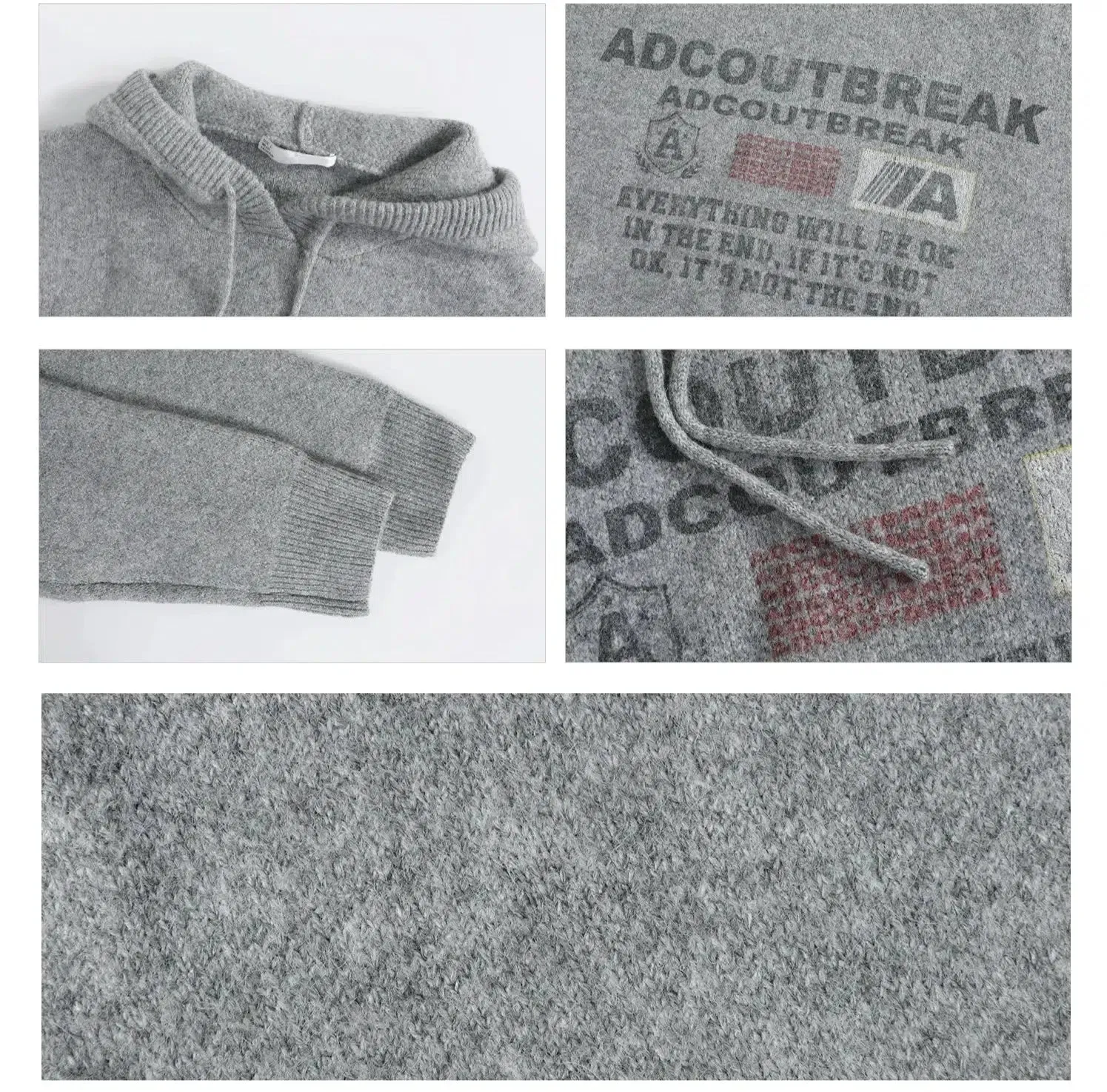 Text Print Cozy Knitwear Sweater