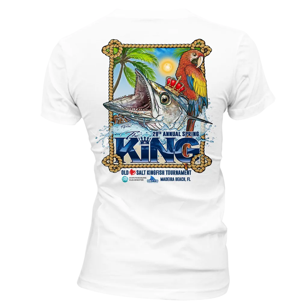 The KING - Spring 2021 - Ladies Short Sleeve V-Neck Shirt - White