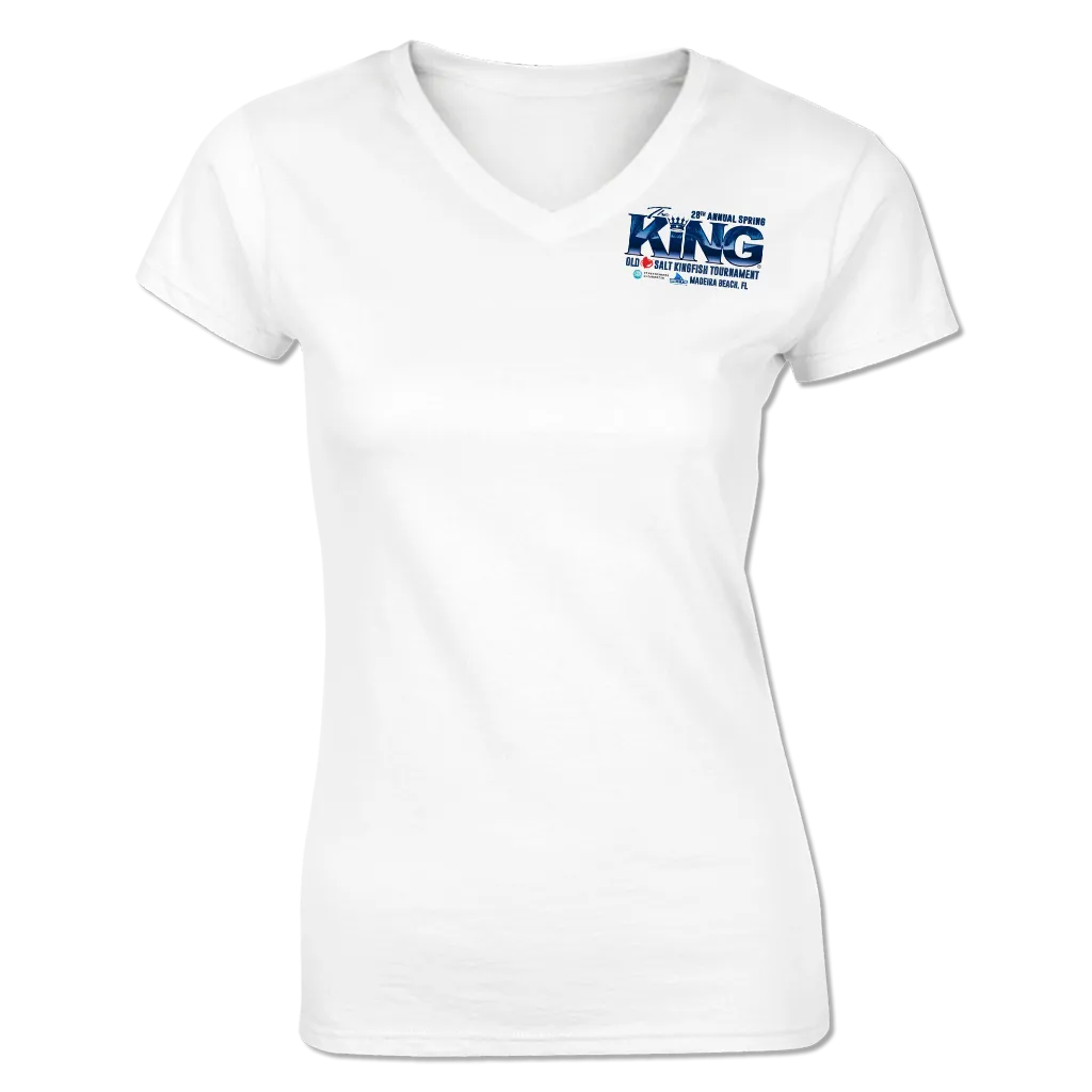 The KING - Spring 2021 - Ladies Short Sleeve V-Neck Shirt - White