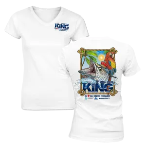 The KING - Spring 2021 - Ladies Short Sleeve V-Neck Shirt - White