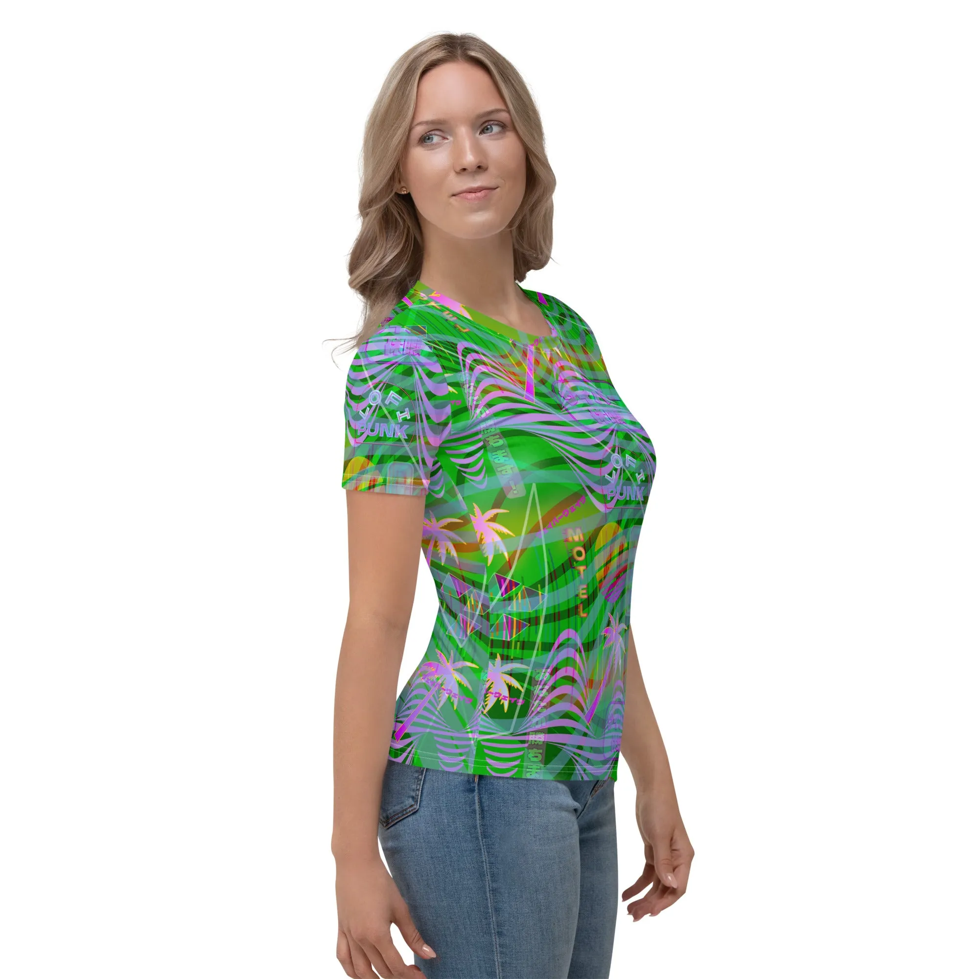 Vaporwave Womens Shirt | Vibrant Green