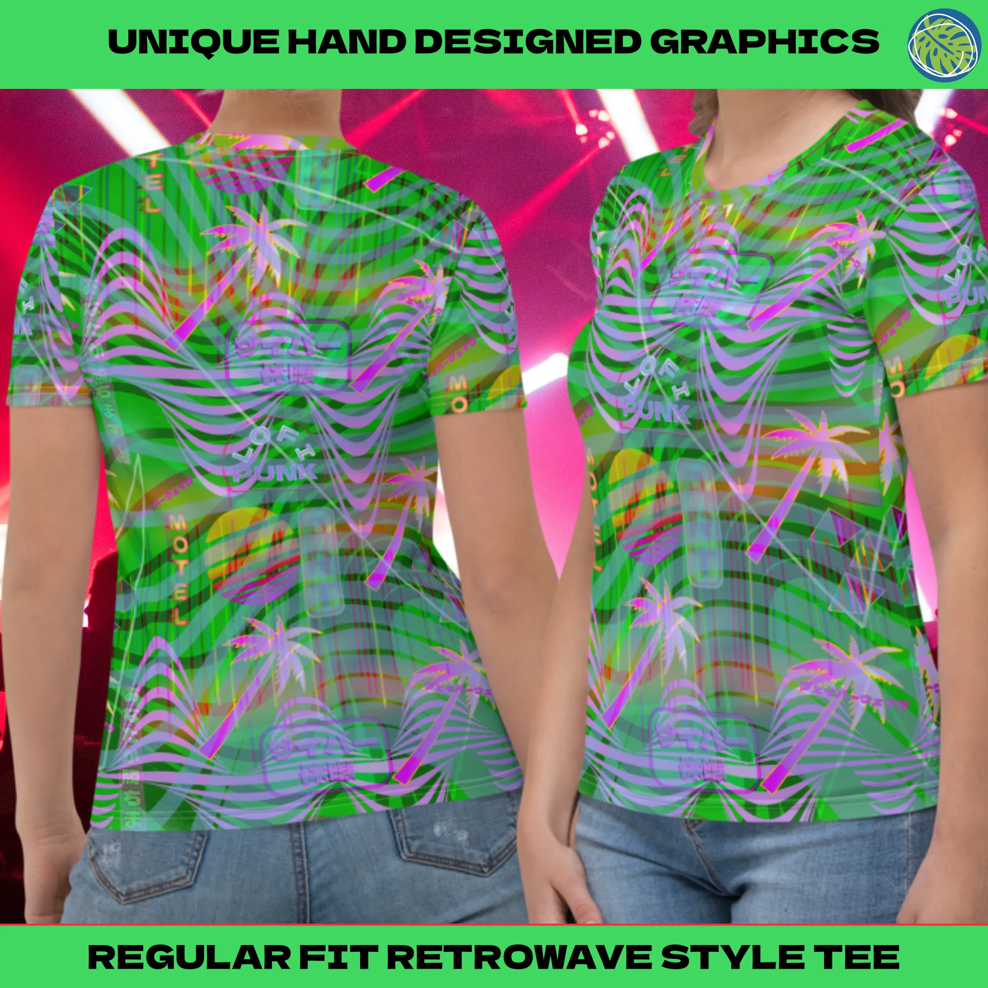 Vaporwave Womens Shirt | Vibrant Green