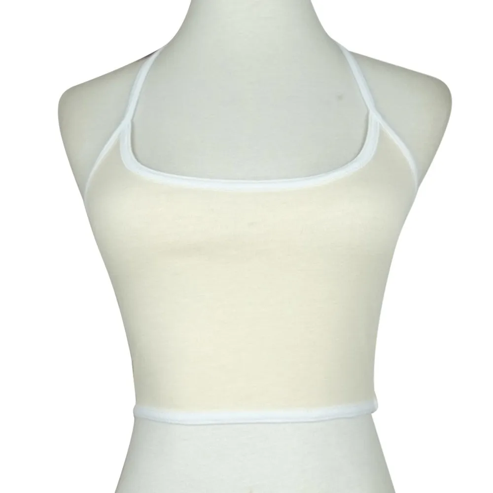 VenusFox Sexy Crop Tops For Women Halter Fitness Skinny T-Shirt