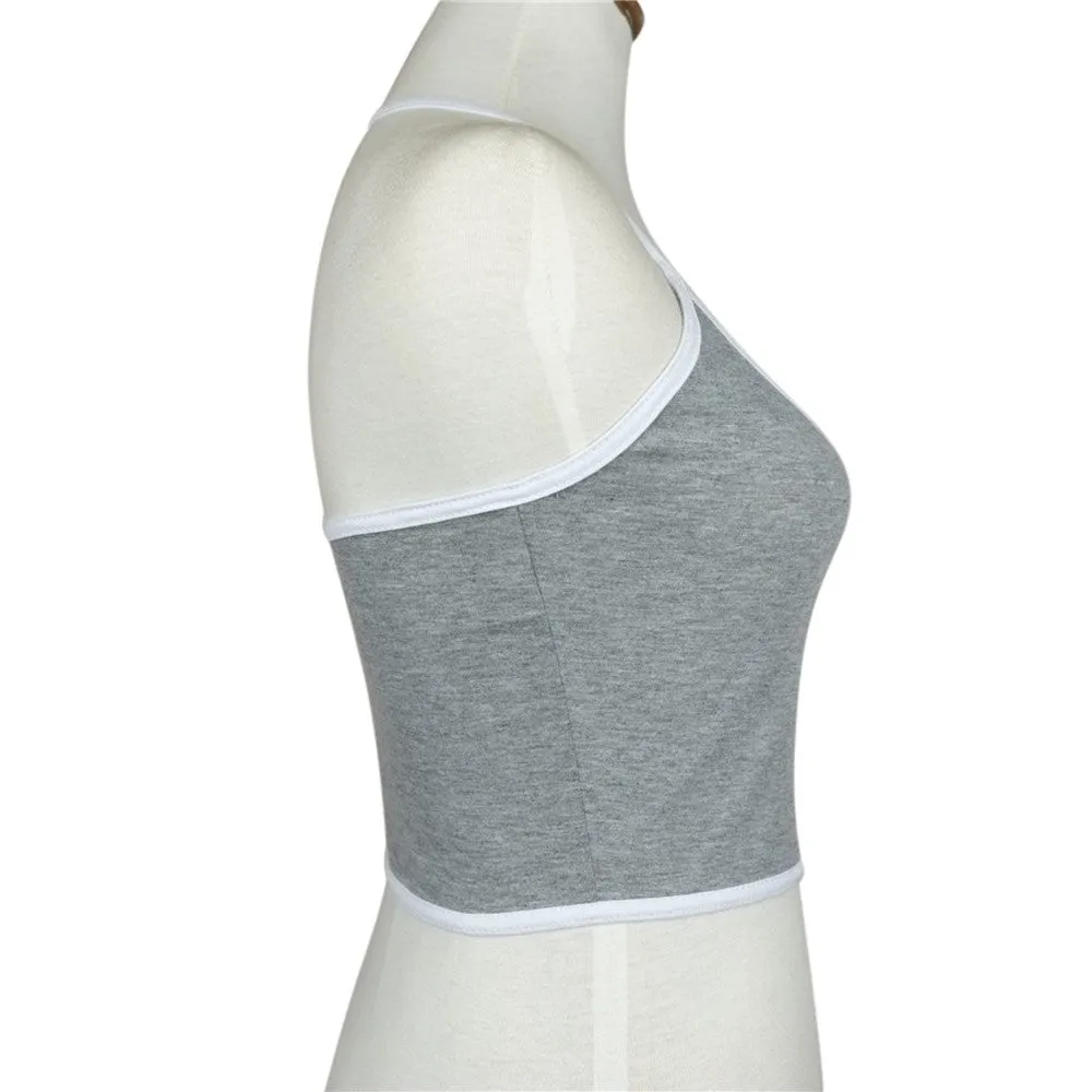 VenusFox Sexy Crop Tops For Women Halter Fitness Skinny T-Shirt
