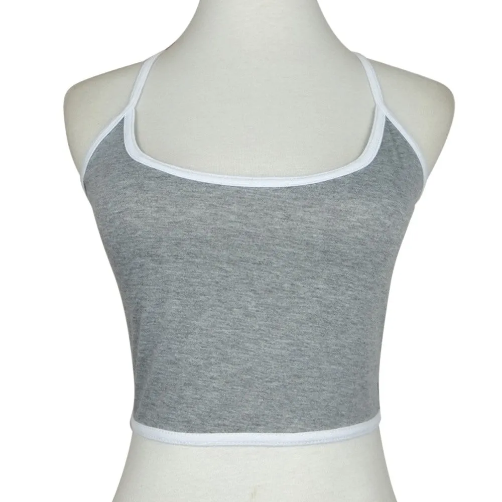 VenusFox Sexy Crop Tops For Women Halter Fitness Skinny T-Shirt