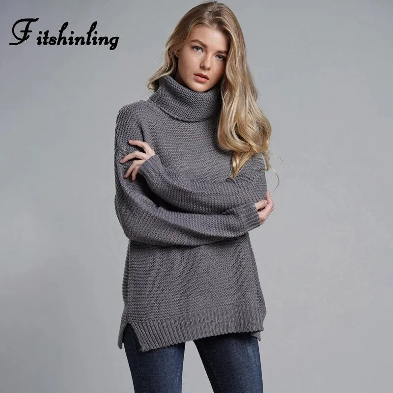 Winter Sweater Knitwear Women's Turtleneck Sweater Pullover Turtle Neck
