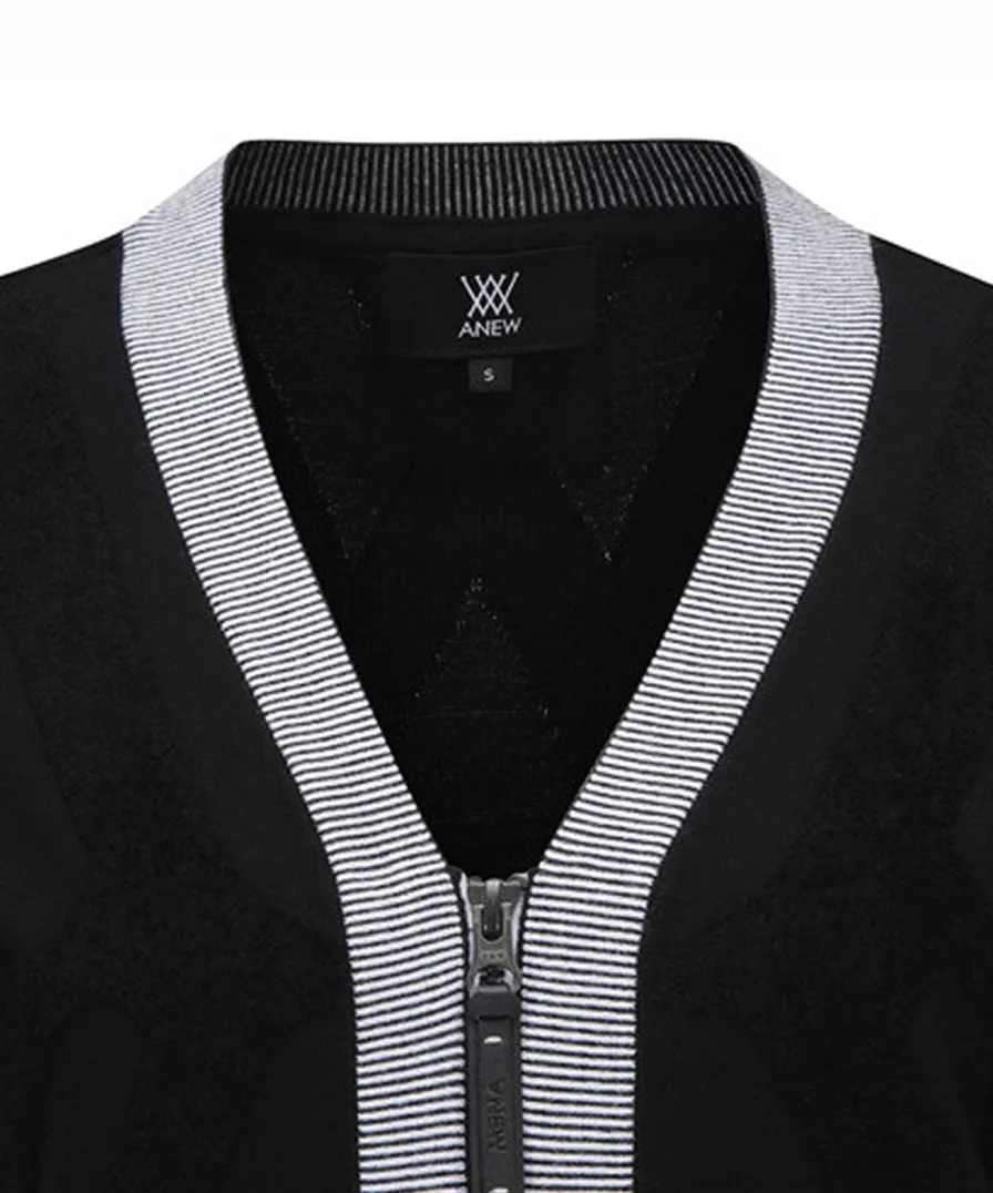 Women's Big Logo Intarsia Zip-Up Cardigan - Black