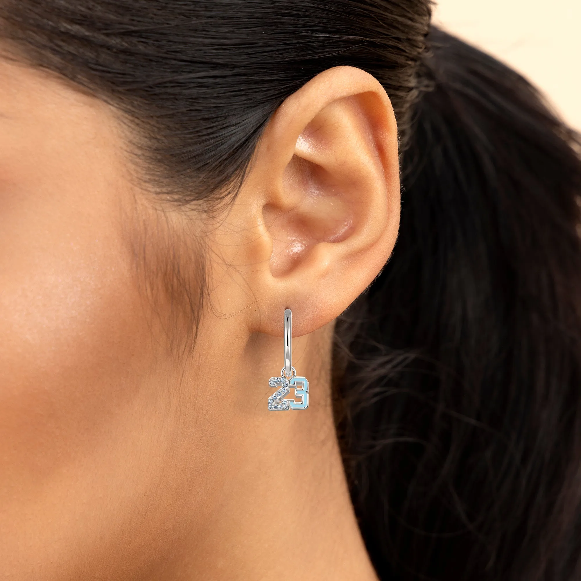 Women's Number 23 Dangly Earring