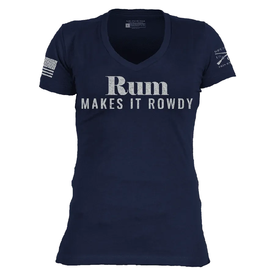 Women's Rum Makes It Rowdy V-Neck - Midnight Navy