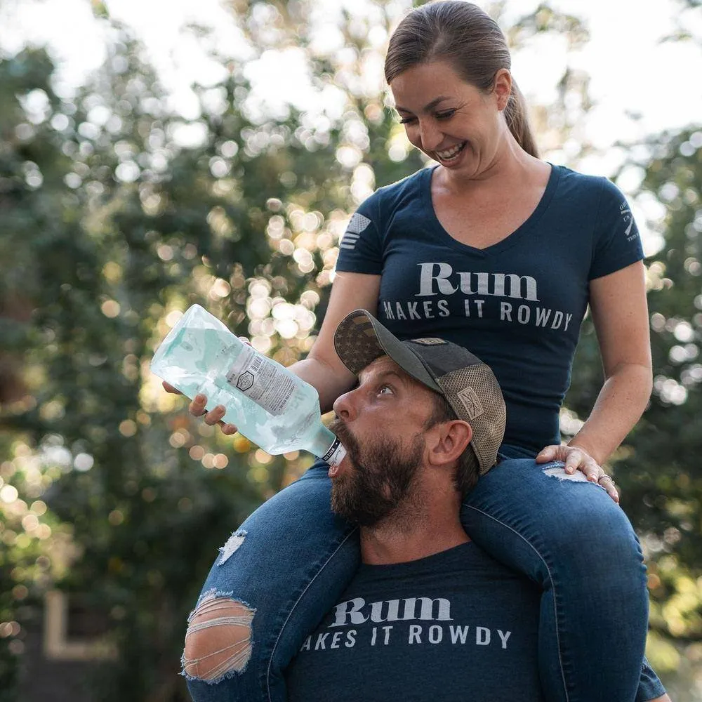 Women's Rum Makes It Rowdy V-Neck - Midnight Navy