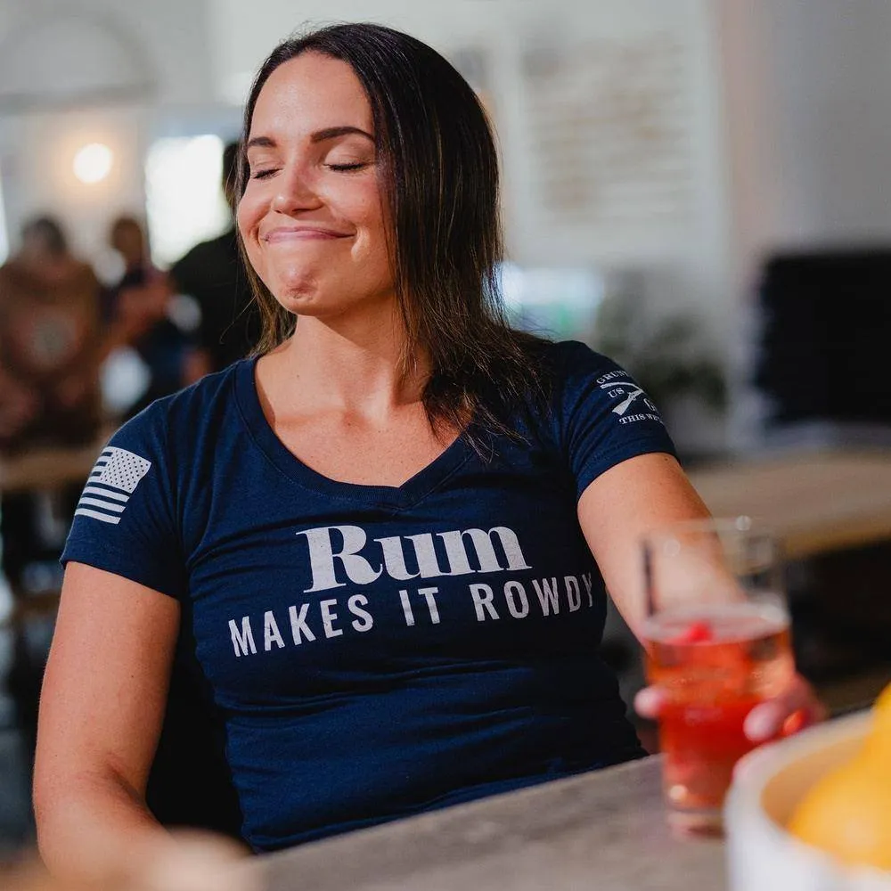 Women's Rum Makes It Rowdy V-Neck - Midnight Navy