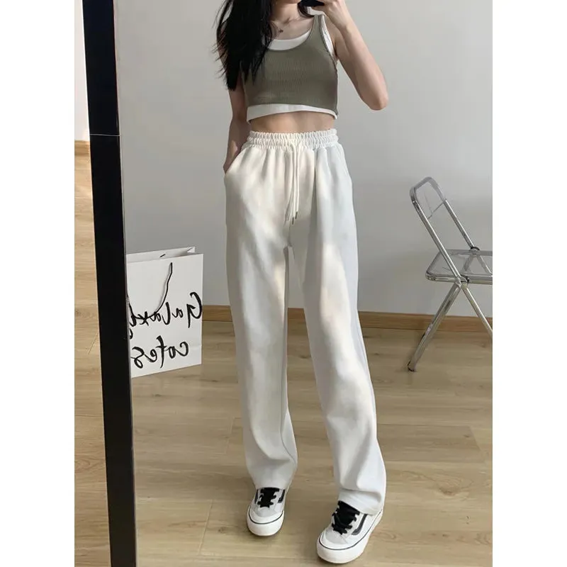 Women's Straight Wide Leg Sweatpants Casual Pants High Waist Mopping Sport Pants