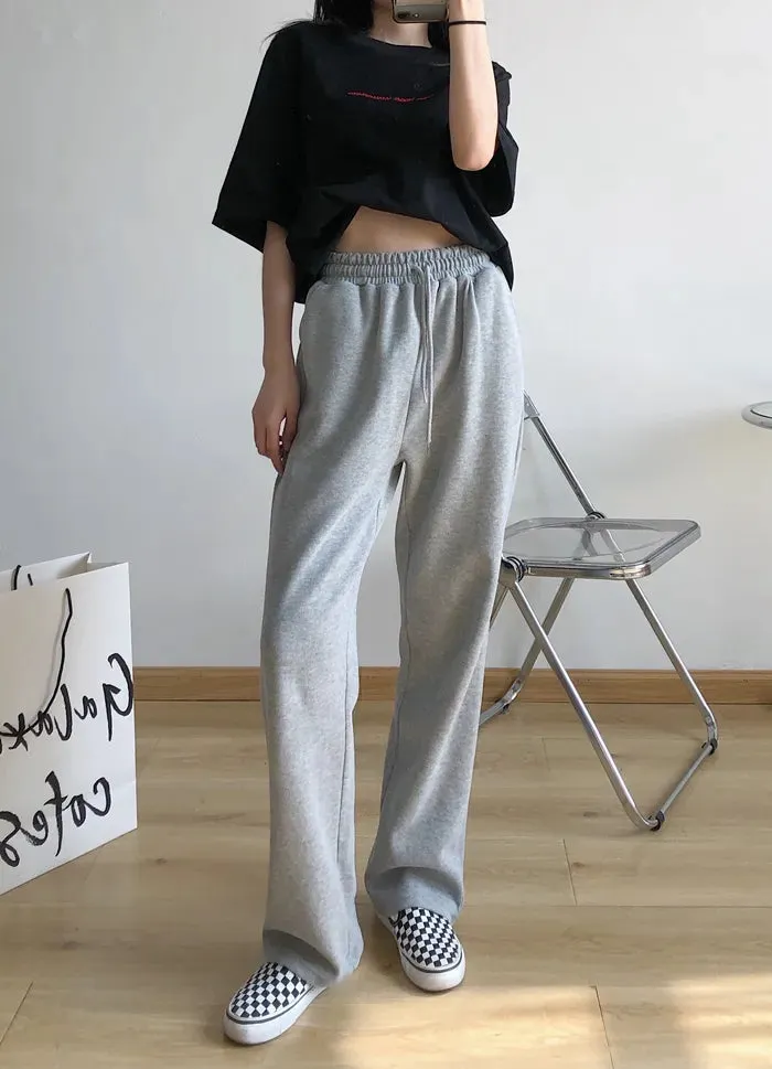 Women's Straight Wide Leg Sweatpants Casual Pants High Waist Mopping Sport Pants