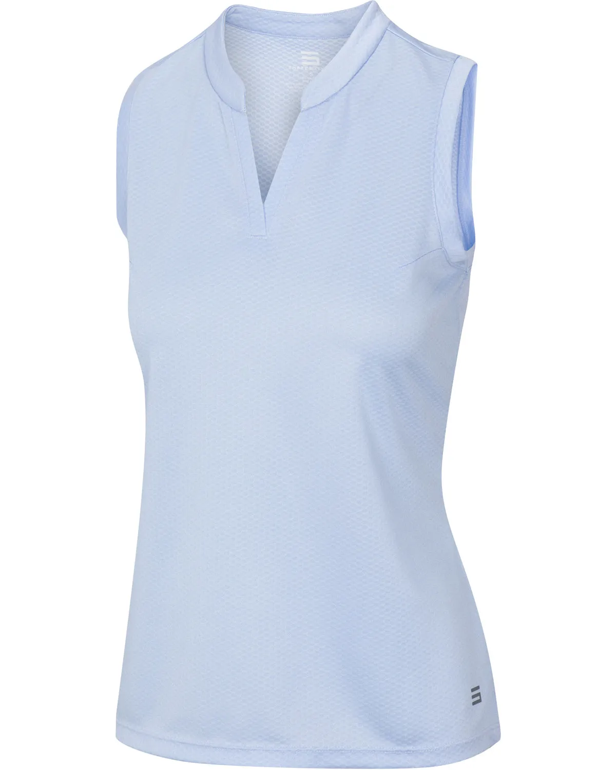 Women's Waffle-Textured Collarless Golf Polo