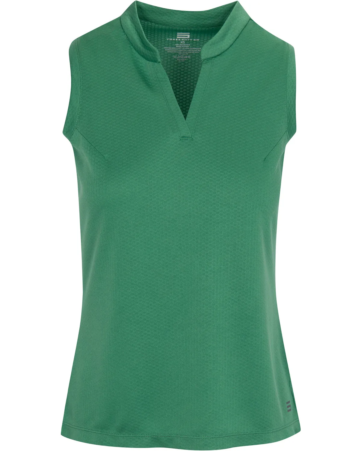 Women's Waffle-Textured Collarless Golf Polo
