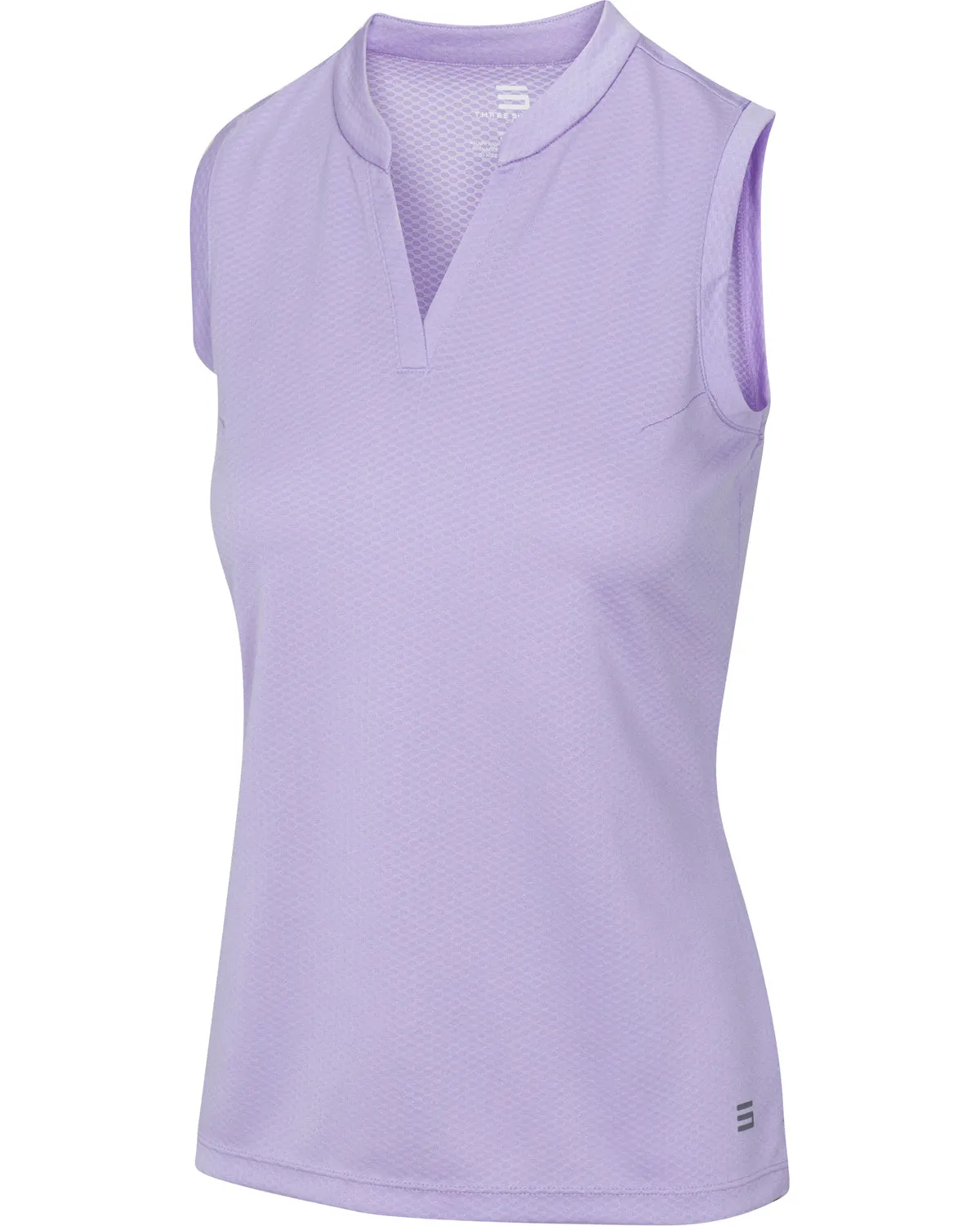 Women's Waffle-Textured Collarless Golf Polo