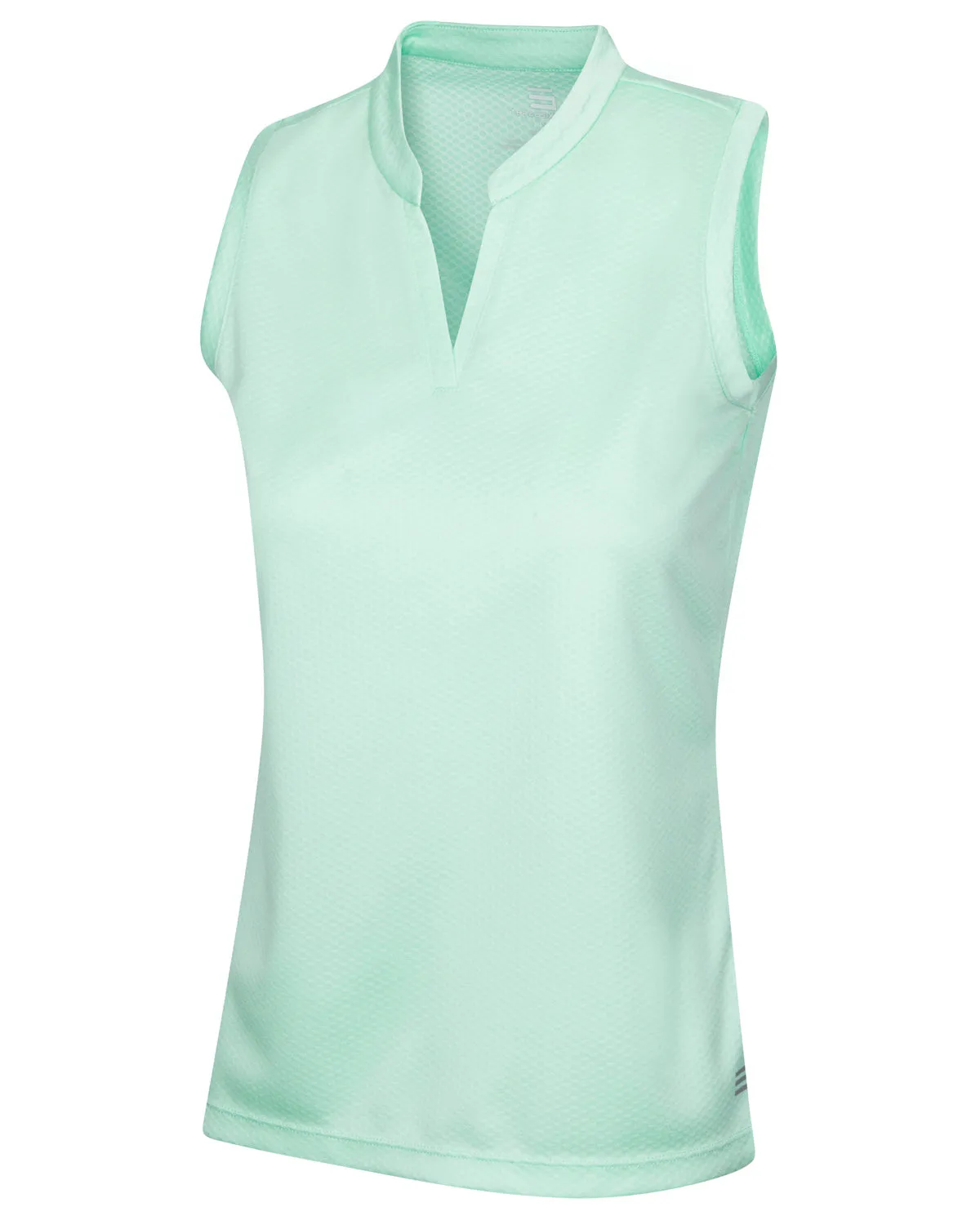 Women's Waffle-Textured Collarless Golf Polo