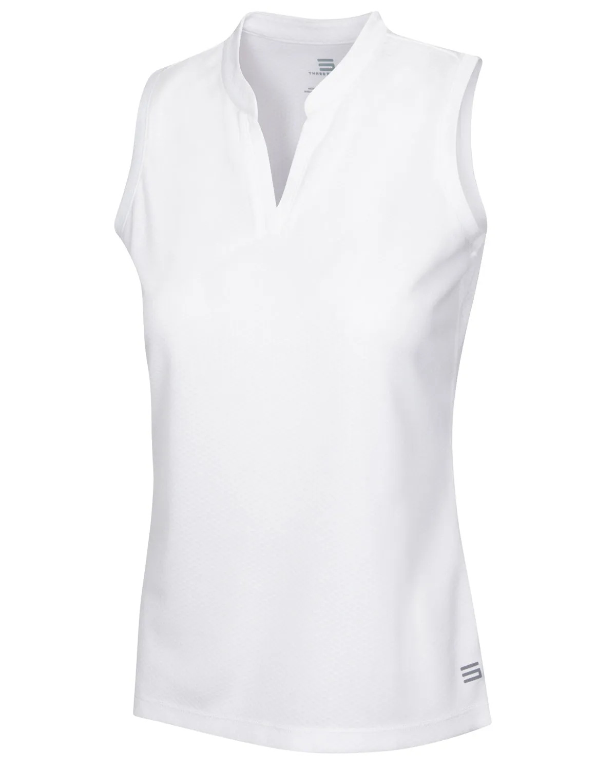 Women's Waffle-Textured Collarless Golf Polo