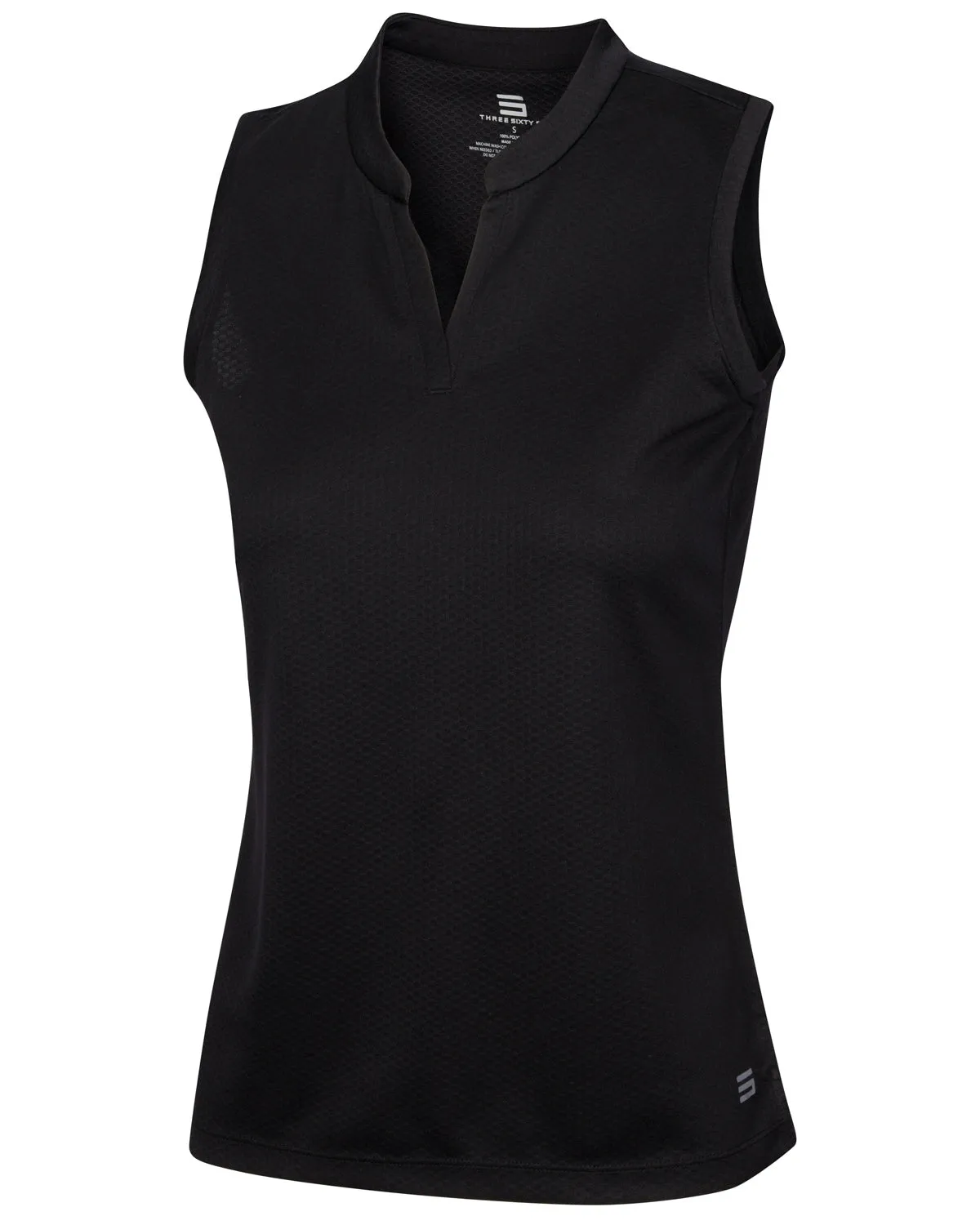 Women's Waffle-Textured Collarless Golf Polo