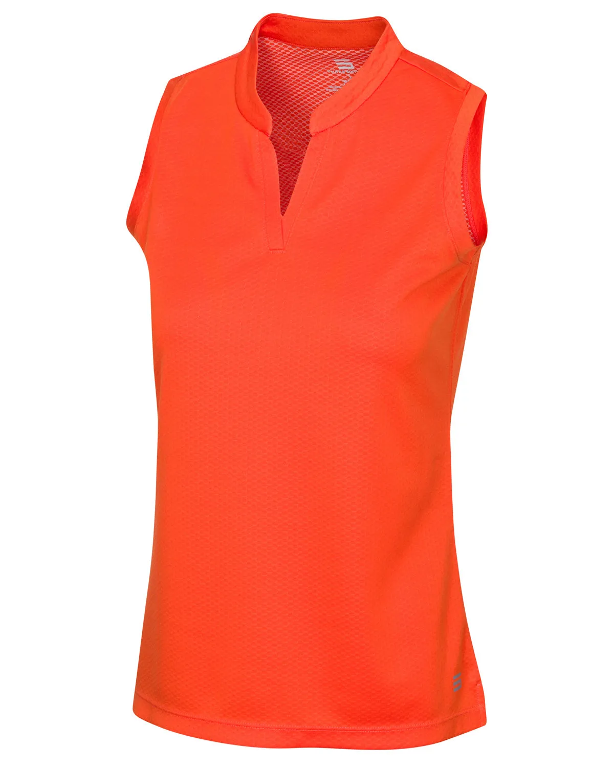 Women's Waffle-Textured Collarless Golf Polo