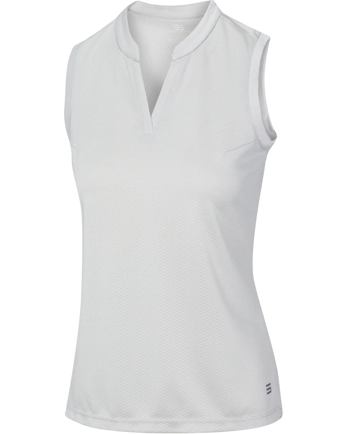 Women's Waffle-Textured Collarless Golf Polo