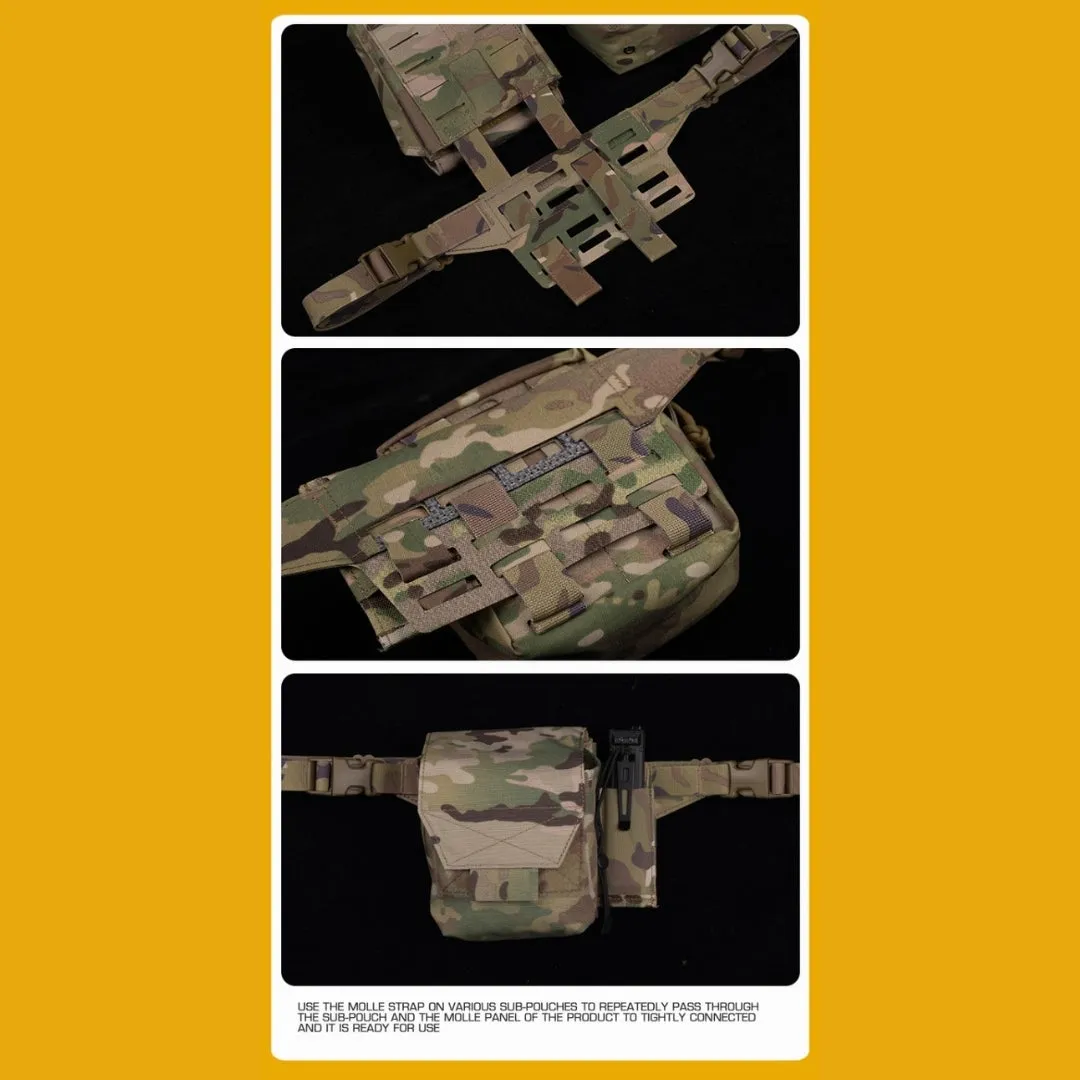 WST Fanny Pack Molle Adapter Panel , Small (4 Rows) - Ranger Green