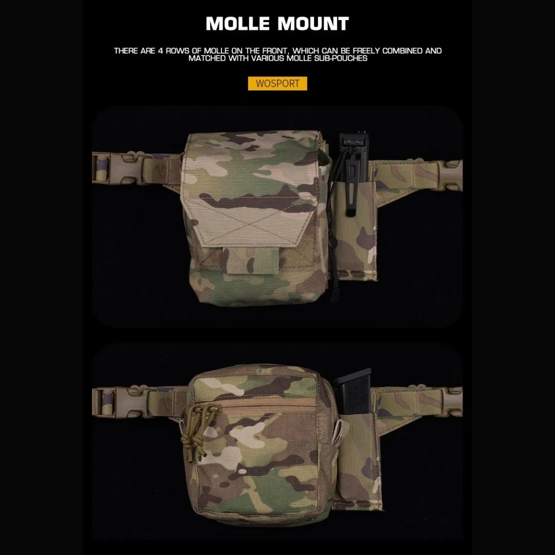 WST Fanny Pack Molle Adapter Panel , Small (4 Rows) - Ranger Green